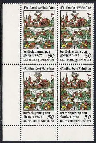 BUND 1975 Michel-Nummer 0843 postfrisch BLOCK ECKRAND unten links