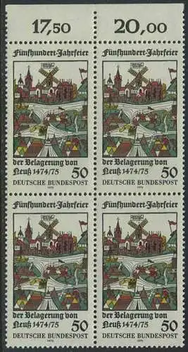 BUND 1975 Michel-Nummer 0843 postfrisch BLOCK RÄNDER oben