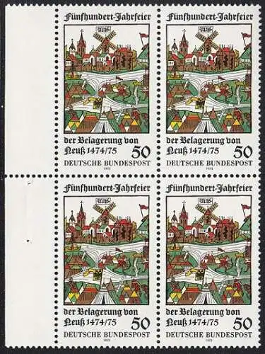 BUND 1975 Michel-Nummer 0843 postfrisch BLOCK RÄNDER links