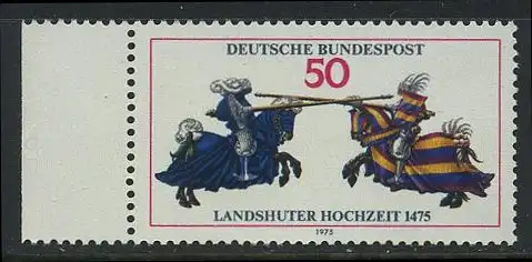 BUND 1975 Michel-Nummer 0844 postfrisch EINZELMARKE RAND links (a)