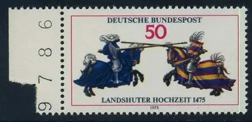 BUND 1975 Michel-Nummer 0844 postfrisch EINZELMARKE RAND links (BZ)