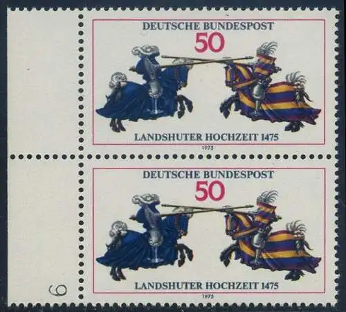 BUND 1975 Michel-Nummer 0844 postfrisch vert.PAAR RAND links