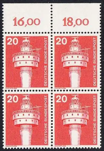 BUND 1975 Michel-Nummer 0848 postfrisch BLOCK RÄNDER oben