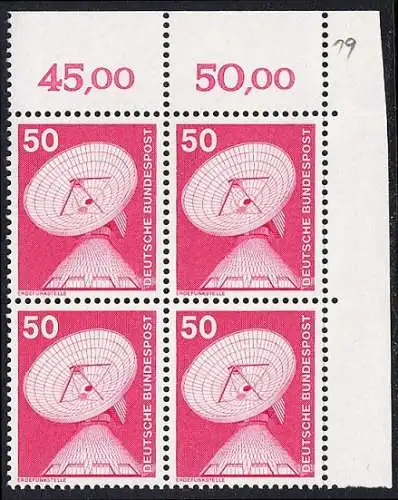 BUND 1975 Michel-Nummer 0851 postfrisch BLOCK ECKRAND oben rechts