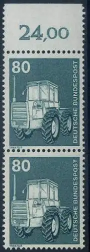 BUND 1975 Michel-Nummer 0853 postfrisch vert.PAAR RAND oben