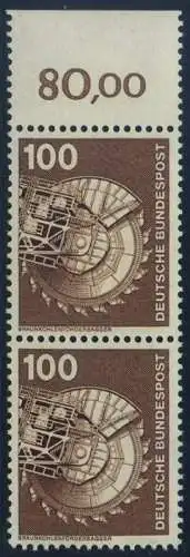 BUND 1975 Michel-Nummer 0854 postfrisch vert.PAAR RAND oben