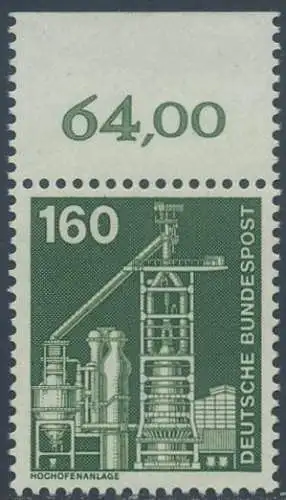 BUND 1975 Michel-Nummer 0857 postfrisch EINZELMARKE RAND oben