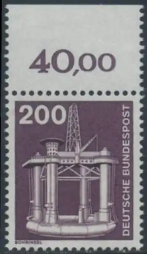 BUND 1975 Michel-Nummer 0858 postfrisch EINZELMARKE RAND oben (a)