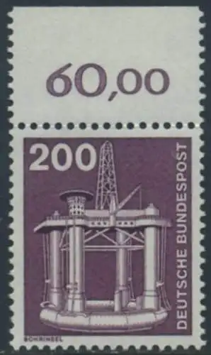 BUND 1975 Michel-Nummer 0858 postfrisch EINZELMARKE RAND oben (b)