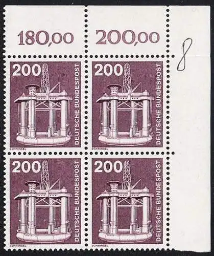 BUND 1975 Michel-Nummer 0858 postfrisch BLOCK ECKRAND oben rechts