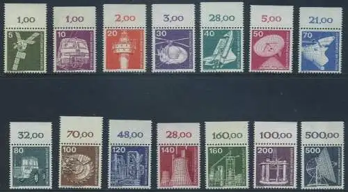 BUND 1975 Michel-Nummer 0846-0859 postfrisch SATZ(14) EINZELMARKEN RÄNDER oben (a)