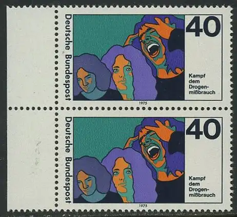 BUND 1975 Michel-Nummer 0864 postfrisch vert.PAAR RAND links