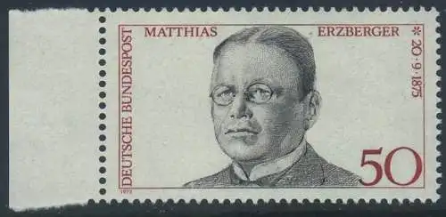 BUND 1975 Michel-Nummer 0865 postfrisch EINZELMARKE RAND links