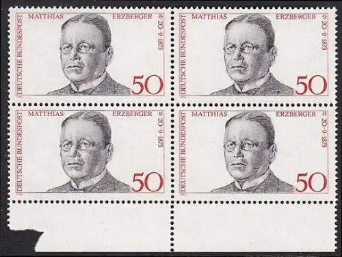 BUND 1975 Michel-Nummer 0865 postfrisch BLOCK RÄNDER unten