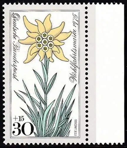 BUND 1975 Michel-Nummer 0867 postfrisch EINZELMARKE RAND rechts