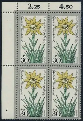 BUND 1975 Michel-Nummer 0867 postfrisch BLOCK ECKRAND oben links