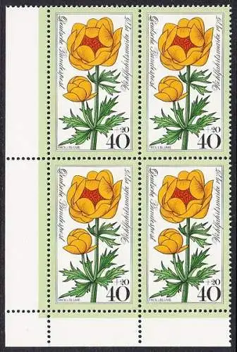 BUND 1975 Michel-Nummer 0868 postfrisch BLOCK ECKRAND unten links