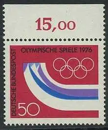 BUND 1976 Michel-Nummer 0875 postfrisch EINZELMARKE RAND oben (b)