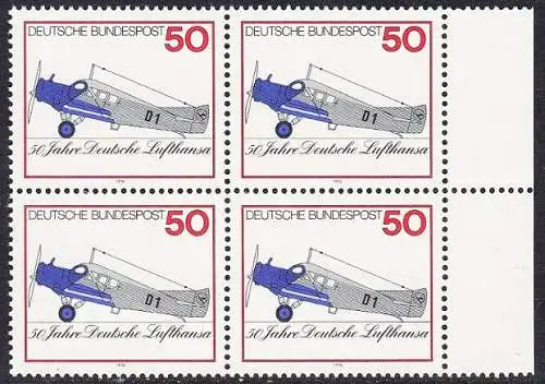 BUND 1976 Michel-Nummer 0878 postfrisch BLOCK RÄNDER rechts