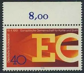 BUND 1976 Michel-Nummer 0880 postfrisch EINZELMARKE RAND oben (a)