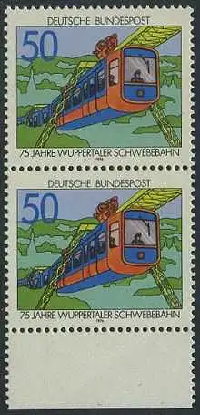 BUND 1976 Michel-Nummer 0881 postfrisch vert.PAAR RAND unten