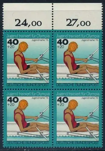 BUND 1976 Michel-Nummer 0883 postfrisch BLOCK RÄNDER oben