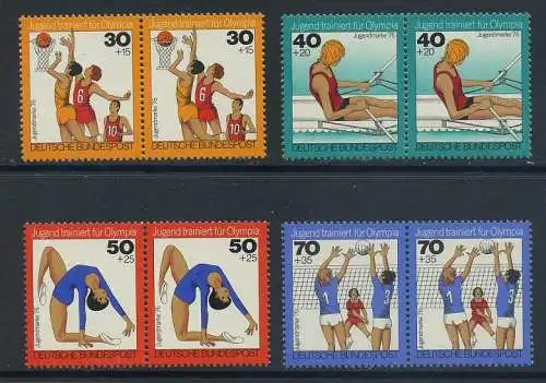 BUND 1976 Michel-Nummer 0882-0885 postfrisch SATZ(4) horiz.PAARE