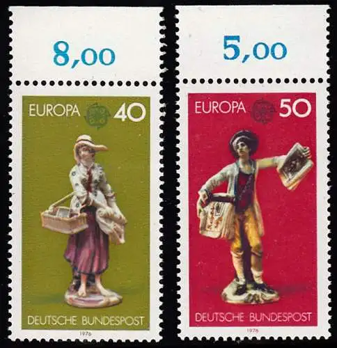 BUND 1976 Michel-Nummer 0890-0891 postfrisch SATZ(2) EINZELMARKEN RÄNDER oben (b)