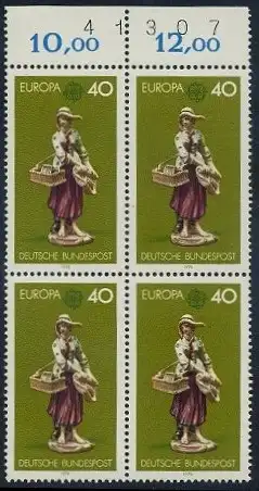 BUND 1976 Michel-Nummer 0890 postfrisch BLOCK RÄNDER oben m/ Bogenziffern