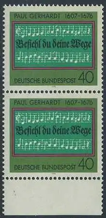 BUND 1976 Michel-Nummer 0893 postfrisch vert.PAAR RAND unten