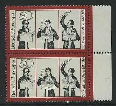 BUND 1976 Michel-Nummer 0894 postfrisch vert.PAAR RAND rechts