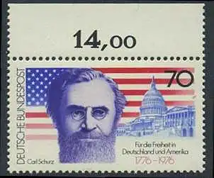 BUND 1976 Michel-Nummer 0895 postfrisch EINZELMARKE RAND oben (a)