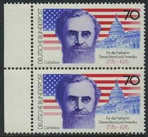 BUND 1976 Michel-Nummer 0895 postfrisch vert.PAAR RAND links