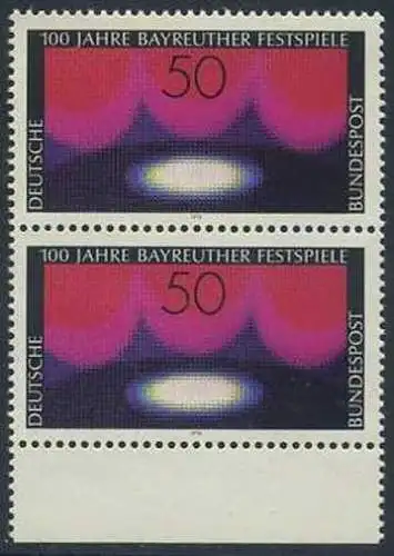 BUND 1976 Michel-Nummer 0896 postfrisch vert.PAAR RAND unten