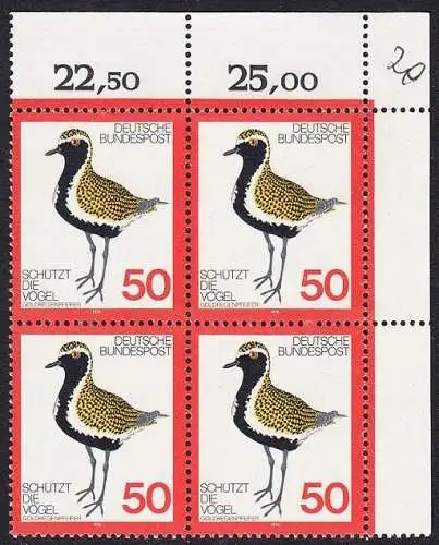 BUND 1976 Michel-Nummer 0901 postfrisch BLOCK ECKRAND oben rechts