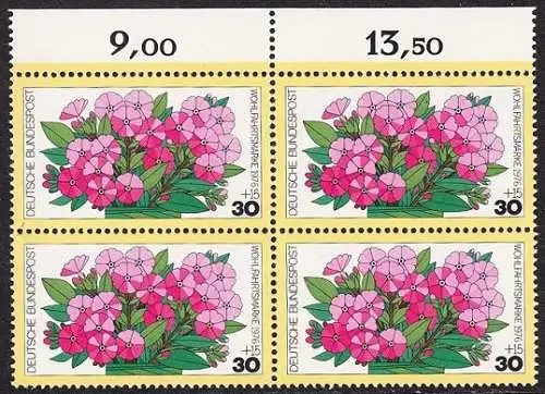 BUND 1976 Michel-Nummer 0904 postfrisch BLOCK RÄNDER oben