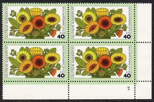 BUND 1976 Michel-Nummer 0905 postfrisch BLOCK ECKRAND unten rechts (FN)