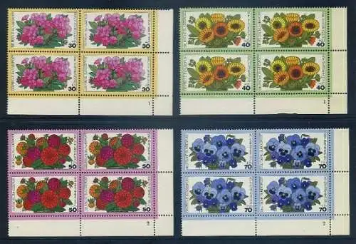 BUND 1976 Michel-Nummer 0904-0907 postfrisch SATZ(4) BLÖCKE ECKRAND unten rechts (FN)