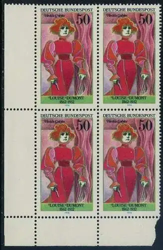BUND 1976 Michel-Nummer 0910 postfrisch BLOCK ECKRAND unten links