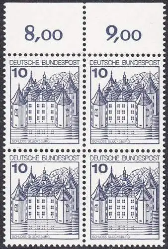 BUND 1977 Michel-Nummer 0913 postfrisch BLOCK RÄNDER oben