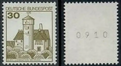 BUND 1977 Michel-Nummer 0914 postfrisch EINZELMARKE m/ rücks.Rollennummer 0910