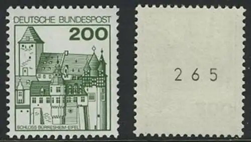 BUND 1977 Michel-Nummer 0920 postfrisch EINZELMARKE m/ rücks.Rollennummer 265