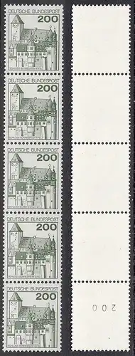 BUND 1977 Michel-Nummer 0920 postfrisch vert.STRIP(5) m/ rücks.Rollennummer 200