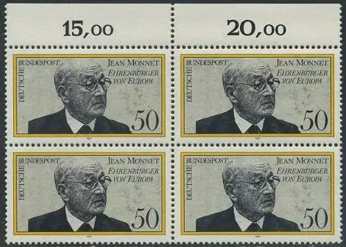 BUND 1977 Michel-Nummer 0926 postfrisch BLOCK RÄNDER oben