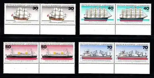 BUND 1977 Michel-Nummer 0929-0932 postfrisch SATZ(4) horiz.PAARE RÄNDER unten