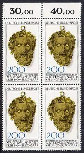 BUND 1977 Michel-Nummer 0945 postfrisch BLOCK RÄNDER oben