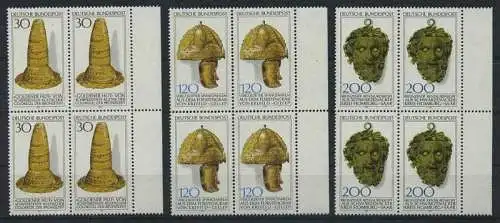 BUND 1977 Michel-Nummer 0943-0945 postfrisch SATZ(3) BLÖCKE RÄNDER rechts