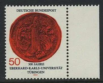 BUND 1977 Michel-Nummer 0946 postfrisch EINZELMARKE RAND rechts