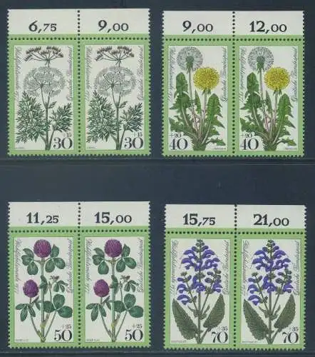 BUND 1977 Michel-Nummer 0949-0952 postfrisch SATZ(4) horiz.PAARE RÄNDER oben
