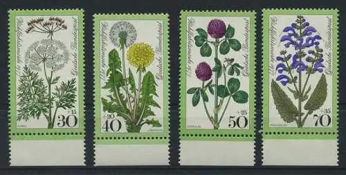 BUND 1977 Michel-Nummer 0949-0952 postfrisch SATZ(4) EINZELMARKEN RÄNDER unten